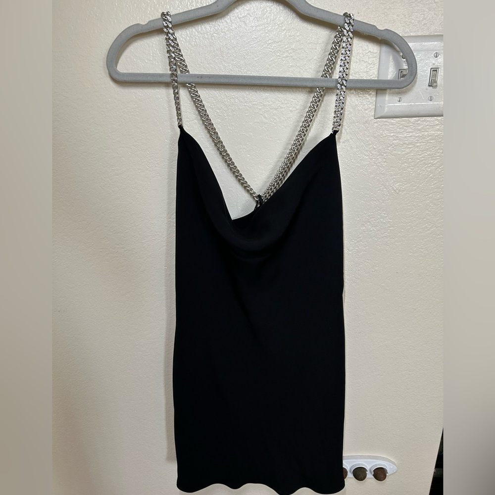 Zara Cowl Neck Sparkle Open back dress